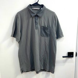 Travis Mathew Golf Shirt, Gray, size Large